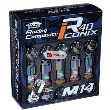 Project Kics WRI15NA Project Kics R40 Iconix Колесные гайки M14x1.25 Neo Chrome (16+4шт/без колпачков)